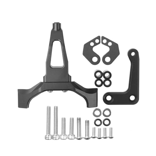 FEILIVCI Ersatzteile Für Y&amaha MT 09 MT09 SP 2024 2025 Motorrad-Lenkungsdämpferhalterung Mit Einstellbarer Geschwindigkeits- Und Wackelschutz-Stabilisatorhalterung Modifikationsteile(Black Bracket) von FEILIVCI