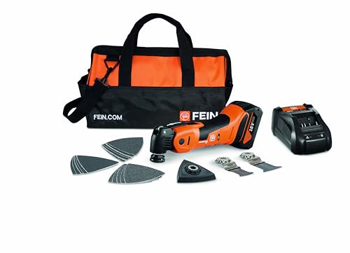 FEIN Multimaster AMM 700 Max 4.0 Ah NYLON BAG EDITION, Set mit 18 Zubehören. Kompatibel mit AMPShare oder Bosch Professional 18V Akkus, Mit 18v/4Ah Akku und Schnellladegerät. In Nylon Tasche FEIN von FEIN