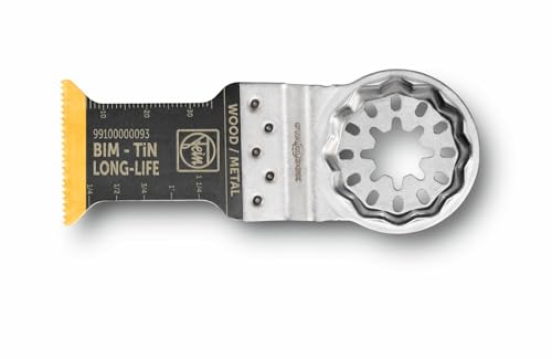 FEIN Sägeblatt E-Cut Long-Life Bi-Metall mit höhe Lebensdauer, Sägeblatt für Tiefeschnitte, Ve. 1 stk., Breite 35 mm, Länge 50 mm, Starlock Aufnahme, Titan beschichtetes Bi-Metall Sägeblatt von FEIN