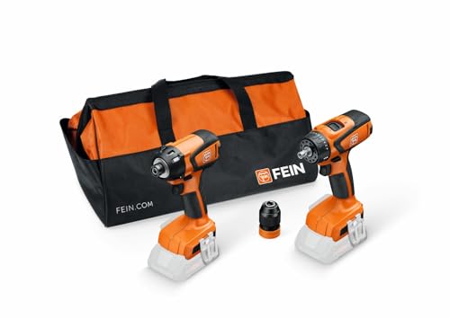 FEIN Vorteils-Combo Akku. Schlagschrauber ASCD 18-200 W4 & Bohrschrauber ASCM 18 QSW. Kompatibel mit Bosch Professional 18 V seit 2008 und AMPShare von FEIN