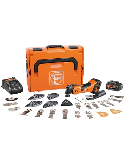 Fein Akku Multimaster AMM 700 MAX TOP 4.0 AH AS (18 V, Akku 4,0 Ah, AMPShare, StarlockMax, inkl. Zubehör-Set 60-teilig für Holz, Kunstsoff + Metall, Multifunktionswerkzeug, in L-Boxx) 71293661000 von FEIN