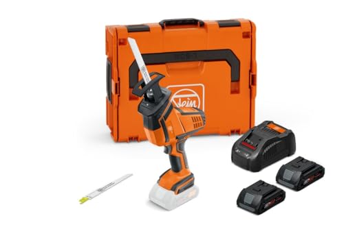 FEIN Akku-Säbelsäge ASAS 18-21 K AS zum Trennen an schwer zugänglichen Stellen. Kompatibel mit allen 18V AMPShare oder Bosch Professional 18V Akkus. Mit 2x4 Ah ProCORE Akkus und Schnellladegerät. von FEIN