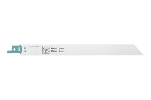 Fein Säbelsägeblatt BIM 205 T14 MS (Schnittlänge 205 mm, TPI 14, Max. Materialstärke 2mm. für Metall und Stahl, gekrümmtes Blatt für schnelle Schnitte, Sägeblatt) 31324000446 von FEIN