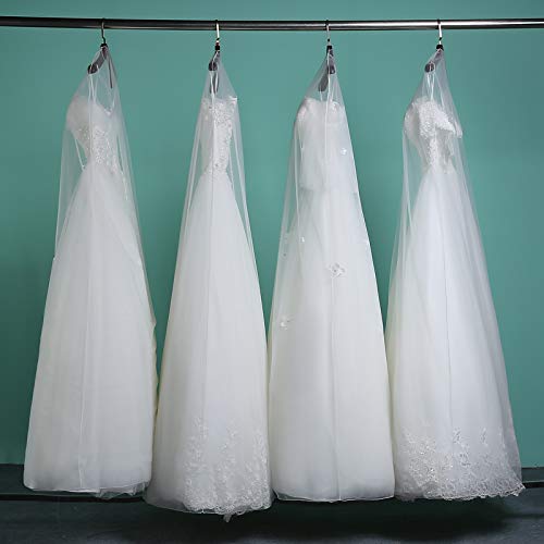 FEINIAO Hochzeitskleid-Abdeckung, transparent, weich, Tüll, Brautkleid, Kleidung, staubdicht, Schutz, Aufbewahrungstasche, Hülle, lang, 1 Stück von FEINIAO