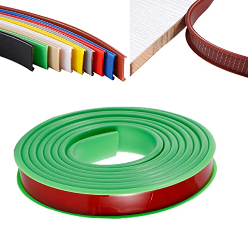 TPE, selbstklebendes Möbelkantenband, U-förmige Kantenverkleidung, Dichtungsstreifen, für Heimwerker von Schrank-, Kleiderschrank-, Tisch- und Stuhlpaneeleinfassungen (3M-16mm, Grün) von FEINIAO