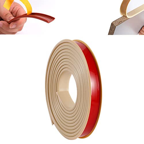 TPE Selbstklebend Kantenumleimer, Furniture Veneer Edge Tape Edging, Kantenschutzprofil, Kein Erhitzen erforderlich, für Möbelbauplatten und Regalbretter Restaurierung (18mm 5M,Khaki) von FEINIAO