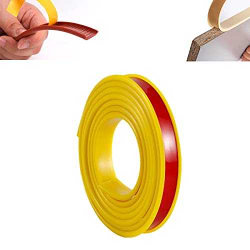 TPE Selbstklebend Kantenumleimer, Furniture Veneer Edge Tape Edging, Kantenschutzprofil, Kein Erhitzen erforderlich, für Möbelbauplatten und Regalbretter Restaurierung (9mm 5M,Gelb) von FEINIAO