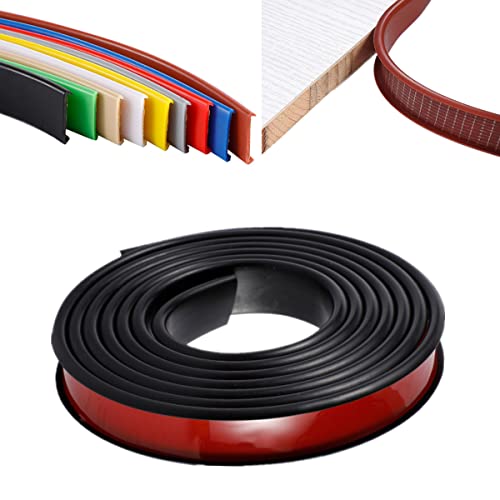 TPE Selbstklebendes Möbelkantenband, U-förmige Kantenverkleidung, Dichtungsstreifen, für DIY-Schrank, Kleiderschrank, Tisch und Stuhlpaneele, 1 m - 20 mm, Schwarz von FEINIAO