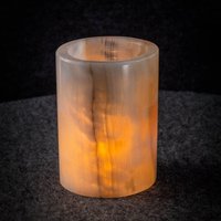 Onyx Windlicht H9cm | Kerzenhalter Teelichthalter Heilkristall Spirituell Glasbecher Yoga Meditation Luxus Dekor Lampe #077 von FEINSTEINstudio