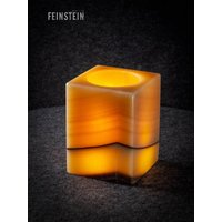 Onyx Windlicht H9cm | Kerzenhalter Teelichthalter Heilkristall Spirituell Glasbecher Yoga Meditation Luxus Dekor Lampe #102 von FEINSTEINstudio