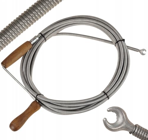 FEINZ Rohrreinigungsspirale FI11, Abflussreiniger aus verzinktem Federdraht 3 m, Abflussspirale Mit Holzgriff & spezieller Spitze, Für Rohre bis 100 mm, Effektives Werkzeug fur toilette FEINZ Rohrreinigungsspirale FI11, Abflussreiniger aus verzinktem Federdraht 3 m, Abflussspirale Mit Holzgriff & spezieller Spitze, Für Rohre bis 100 mm, Effektives Werkzeug fur toilette von FEINZ