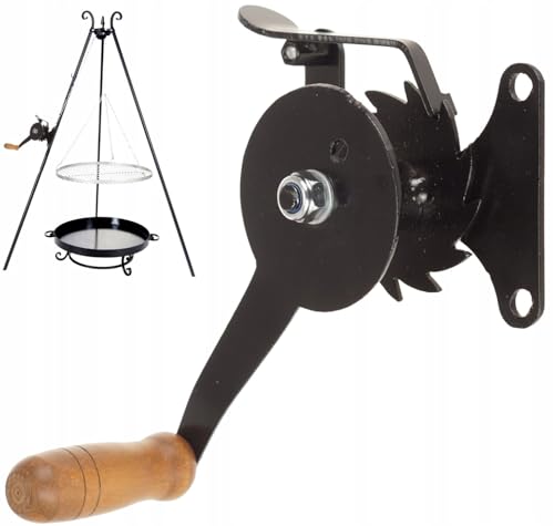 FEINZ - Seilwinde hand mit Kurbel - für Grill Barbecue - Handwinde fuer Schwenkgrill - Handseilwinde klein - Handkurbel - Handwinden - Grillrolle - Grillrostwinde aus Stahl - Holzgriff FEINZ - Seilwinde hand mit Kurbel - für Grill Barbecue - Handwinde fuer Schwenkgrill - Handseilwinde klein - Handkurbel - Handwinden - Grillrolle - Grillrostwinde aus Stahl - Holzgriff von FEINZ
