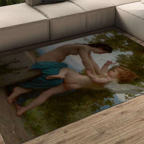 FEIPUHOME Art Ästhetizismus Teppich junges Mädchen, das Sich gegen Amor verteidigt berühmte Malerei Druck Indoor Rutschfester Teppich für Wohnheim Schlafzimmer 200x300cm FEIPUHOME Art Ästhetizismus Teppich junges Mädchen, das Sich gegen Amor verteidigt berühmte Malerei Druck Indoor Rutschfester Teppich für Wohnheim Schlafzimmer 200x300cm von FEIPUHOME Art