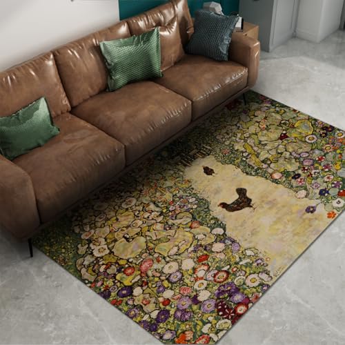 FEIPUHOME Art Bauernhausteppiche Gartenweg mit Hühnern berühmter Gemälde Druck Zuhause dekorativer Teppich für Wohnzimmer Schlafzimmer niedriger Flor rutschfest 180x280cm FEIPUHOME Art Bauernhausteppiche Gartenweg mit Hühnern berühmter Gemälde Druck Zuhause dekorativer Teppich für Wohnzimmer Schlafzimmer niedriger Flor rutschfest 180x280cm von FEIPUHOME Art