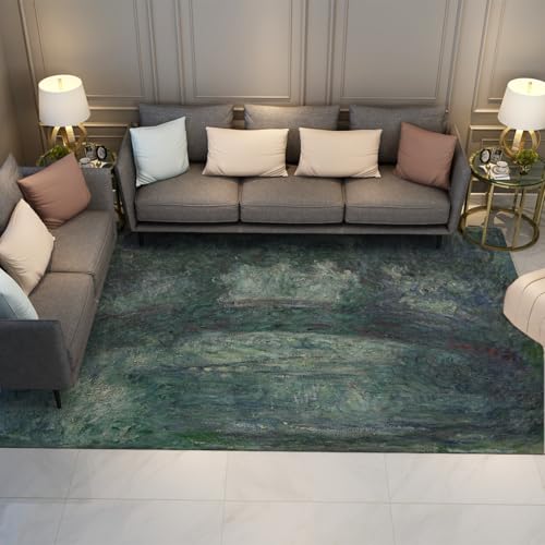 FEIPUHOME Art Berühmte Malerei Druck Teppich Japanische Brücke Impressionistische Ästhetik Wurf Fußmatte Rutschfester Eingang für Raum Kaffee Stuhl Teppich 120x150cm von FEIPUHOME Art