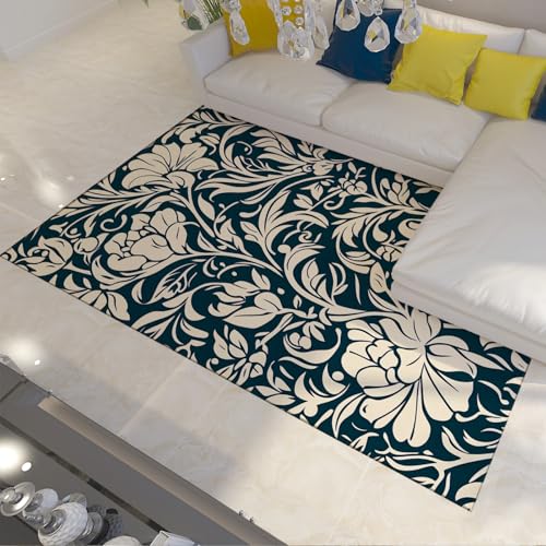 FEIPUHOME Art Boho Abstrakter Teppich Blumenblatt Muster Boden Wurf Teppiche Indoor rutschfest für Raum Sofa Wohnzimmer Schlafzimmer Wohnkultur 60x90cm FEIPUHOME Art Boho Abstrakter Teppich Blumenblatt Muster Boden Wurf Teppiche Indoor rutschfest für Raum Sofa Wohnzimmer Schlafzimmer Wohnkultur 60x90cm von FEIPUHOME Art