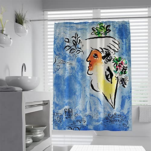FEIPUHOME Art Duschvorhang Polyestergewebe Badezimmervorhang mit 12 Vorhanghaken Abstrakter Marc Chagall Druck Wasserdichter Badevorhang Langer Duschvorhang 120x200cm FEIPUHOME Art Duschvorhang Polyestergewebe Badezimmervorhang mit 12 Vorhanghaken Abstrakter Marc Chagall Druck Wasserdichter Badevorhang Langer Duschvorhang 120x200cm von FEIPUHOME Art