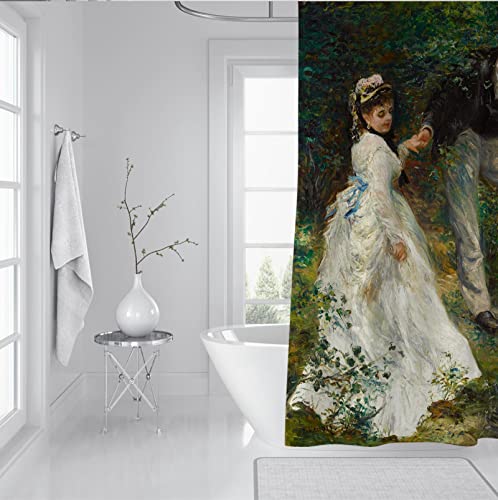FEIPUHOME Art Frühling Duschvorhänge für Badezimmer Pierre Auguste Renoir Multi Size Rustikale Maschine Waschbare Polyester Vorhang Set enthalten Haken 200x240cm von FEIPUHOME Art