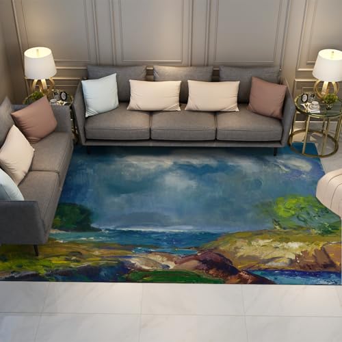 FEIPUHOME Art Küste Natürliche Landschaft Teppich Der kommende Sturm Berühmter Gemälde Druck Flachflor Rutschfester Teppich für Wohnzimmer Sofa 100x150cm FEIPUHOME Art Küste Natürliche Landschaft Teppich Der kommende Sturm Berühmter Gemälde Druck Flachflor Rutschfester Teppich für Wohnzimmer Sofa 100x150cm von FEIPUHOME Art