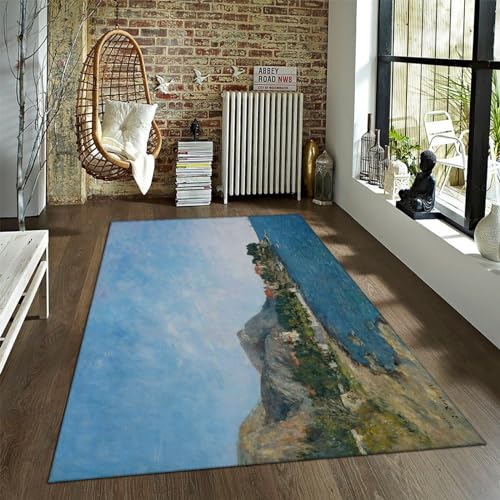 FEIPUHOME Art Küstenthema Teppiche die Bucht von Fourmis berühmtes Gemälde Druckerei Zimmer Sofa Wohnzimmer Matte für Schlafzimmer Küche waschbar 100x150cm FEIPUHOME Art Küstenthema Teppiche die Bucht von Fourmis berühmtes Gemälde Druckerei Zimmer Sofa Wohnzimmer Matte für Schlafzimmer Küche waschbar 100x150cm von FEIPUHOME Art