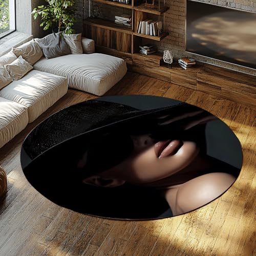 FEIPUHOME Art Mode Fotografie Kunst Runder Teppich Moderne Porträts von Frauen Design Boden Teppiche für Wohnzimmer Schlafzimmer Wohnung Waschbar Niederflor 80x80cm FEIPUHOME Art Mode Fotografie Kunst Runder Teppich Moderne Porträts von Frauen Design Boden Teppiche für Wohnzimmer Schlafzimmer Wohnung Waschbar Niederflor 80x80cm von FEIPUHOME Art