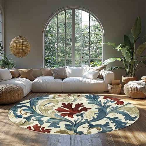 FEIPUHOME Art Moderne Boho minimalistische runde Teppiche botanische Blätter Teppich für Zimmer Sofa Wohnzimmer Matte Schlafzimmer Wohnkultur niedriger Flor leicht zu reinigen 200x200cm FEIPUHOME Art Moderne Boho minimalistische runde Teppiche botanische Blätter Teppich für Zimmer Sofa Wohnzimmer Matte Schlafzimmer Wohnkultur niedriger Flor leicht zu reinigen 200x200cm von FEIPUHOME Art
