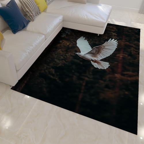 FEIPUHOME Art Natur Thema Dünner Teppich Wald Weiß Fliegender Vogel Design für Wohnzimmer Schlafzimmer Home Office Indoor Boden Teppiche Waschbar rutschfest 90x150cm FEIPUHOME Art Natur Thema Dünner Teppich Wald Weiß Fliegender Vogel Design für Wohnzimmer Schlafzimmer Home Office Indoor Boden Teppiche Waschbar rutschfest 90x150cm von FEIPUHOME Art