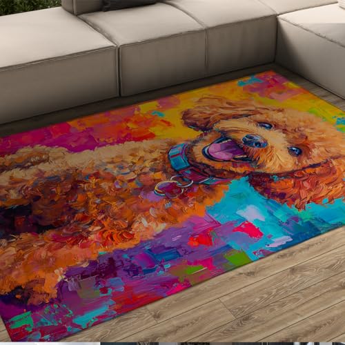 FEIPUHOME Art Niedliche Karikatur Bunte Hundekunst Teppich Waschbare rutschfeste Teppiche für Wohnzimmer Schlafzimmer Kinderzimmer Spielzimmer Home Office Wohnung Indoor 90x150cm FEIPUHOME Art Niedliche Karikatur Bunte Hundekunst Teppich Waschbare rutschfeste Teppiche für Wohnzimmer Schlafzimmer Kinderzimmer Spielzimmer Home Office Wohnung Indoor 90x150cm von FEIPUHOME Art