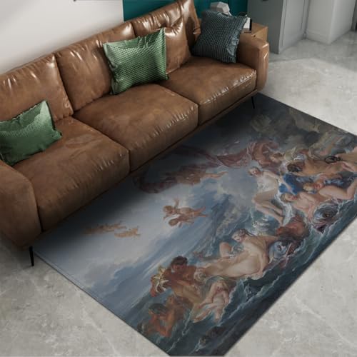 FEIPUHOME Art Renaissance weicher dünner Boden Teppiche der Triumph der Venus berühmter Gemälde Druck Teppich für Schlafzimmer Wohnzimmer Büro niedriger Flor rutschfest 160x200cm FEIPUHOME Art Renaissance weicher dünner Boden Teppiche der Triumph der Venus berühmter Gemälde Druck Teppich für Schlafzimmer Wohnzimmer Büro niedriger Flor rutschfest 160x200cm von FEIPUHOME Art