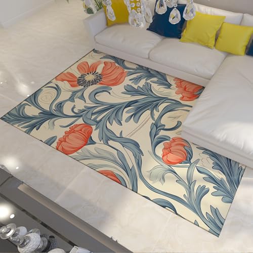 FEIPUHOME Art Retro Landhausteppich Herbst Orange Blumen Blätter Teppiche Groß waschbar niedrigflorig Wohnzimmer Küche unter Waschbecken Fußmatte rutschfest 180x240cm FEIPUHOME Art Retro Landhausteppich Herbst Orange Blumen Blätter Teppiche Groß waschbar niedrigflorig Wohnzimmer Küche unter Waschbecken Fußmatte rutschfest 180x240cm von FEIPUHOME Art