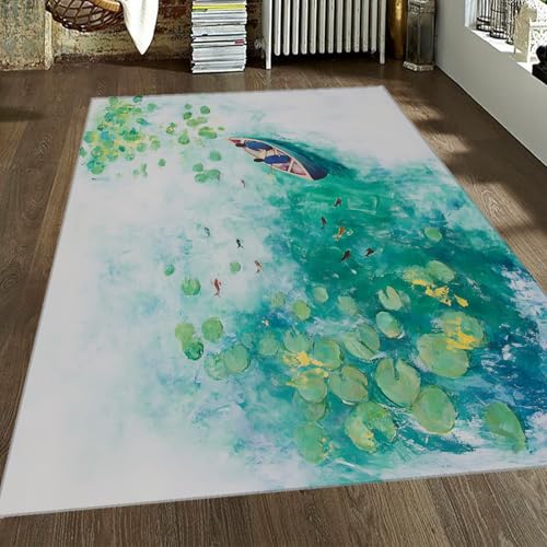 FEIPUHOME Art Seeblick Teppich Lotus Pond Koi kleine Fischteppiche für Wohnzimmer Schlafzimmer Schlafsaal Wohnung unter Tisch Indoor Boden Dekor Waschbar 90x120cm FEIPUHOME Art Seeblick Teppich Lotus Pond Koi kleine Fischteppiche für Wohnzimmer Schlafzimmer Schlafsaal Wohnung unter Tisch Indoor Boden Dekor Waschbar 90x120cm von FEIPUHOME Art