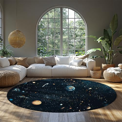 FEIPUHOME Art Weltraum Thema Runder Teppich Kosmischer Sternenhimmel Waschbar Weicher Boden Teppiche für Kinderzimmer Schlafzimmer Wohnzimmer Wohnkultur rutschfest faltbar 160x160cm FEIPUHOME Art Weltraum Thema Runder Teppich Kosmischer Sternenhimmel Waschbar Weicher Boden Teppiche für Kinderzimmer Schlafzimmer Wohnzimmer Wohnkultur rutschfest faltbar 160x160cm von FEIPUHOME Art