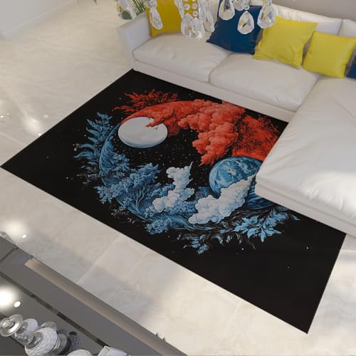 FEIPUHOME Art Yin und Yang japanischer Stil Teppich Wolken Baum Erde und Mond Teppiche waschbar für Wohnzimmer Schlafzimmer Spielzimmer rutschfest niedriger Flor 120x180cm FEIPUHOME Art Yin und Yang japanischer Stil Teppich Wolken Baum Erde und Mond Teppiche waschbar für Wohnzimmer Schlafzimmer Spielzimmer rutschfest niedriger Flor 120x180cm von FEIPUHOME Art