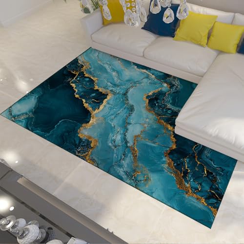 FEIPUHOME Art Zeitgenössischer Luxus Marmor Teppiche Marineblau Farbverlauf Abstraktes Wohnzimmer Schlafzimmer Badezimmer Teppich Waschbar rutschfeste dünne Teppiche 160x200cm FEIPUHOME Art Zeitgenössischer Luxus Marmor Teppiche Marineblau Farbverlauf Abstraktes Wohnzimmer Schlafzimmer Badezimmer Teppich Waschbar rutschfeste dünne Teppiche 160x200cm von FEIPUHOME Art