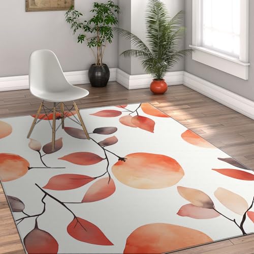 FEIPUHOME Art herbstthema teppiche fruchtblätter waschbar weich modern dünn gemütlicher Teppich für Wohnzimmer Schlafzimmer unter Tisch Wohnung innenboden 120x150cm von FEIPUHOME Art