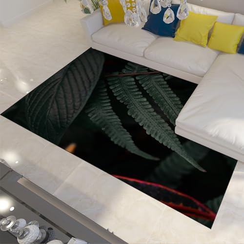 FEIPUHOME Art rutschfeste Teppiche für den Sommer, exotischer Dschungel, Tropische Palme, Blätterteppich, für Wohnzimmer, Schlafzimmerdekor, leichten modernen Teppich 180x300cm von FEIPUHOME Art