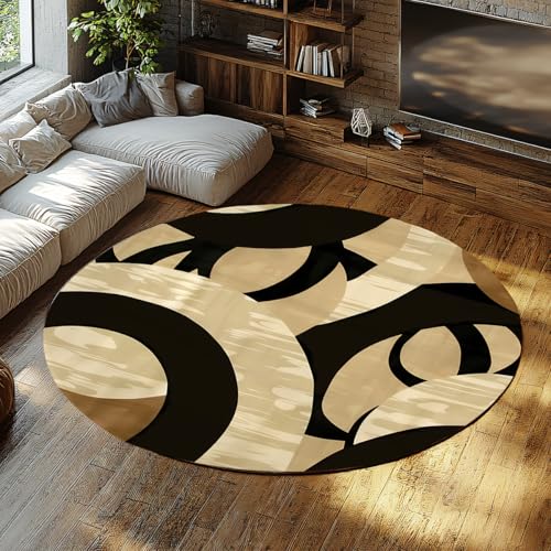 Nordic waschbarer weicher runder Teppich Retro Abstrakter geometrischer Rutschfester niedriger Flor für Wohnzimmer Schlafzimmer Büro unter Tisch Boden Teppiche 80x80cm Nordic waschbarer weicher runder Teppich Retro Abstrakter geometrischer Rutschfester niedriger Flor für Wohnzimmer Schlafzimmer Büro unter Tisch Boden Teppiche 80x80cm von FEIPUHOME Art