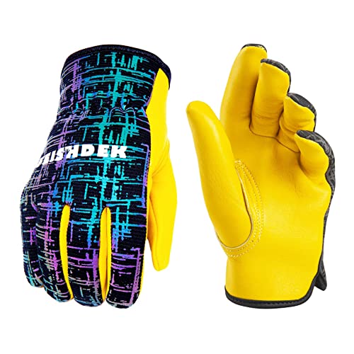 FEISHDEK Arbeitshandschuhe Kinder Gartenhandschuhe Reflektierendes Atmungsaktives Outdoor Fahrradhandschuhe leder 3-12 Jahre Jungen Mädchen von FEISHDEK