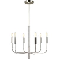 FE-BRIANNA6-PN Kronleuchter brianna E14 6x60W Stahl Nickel poliert, Leinen H:53.1cm B:61cm dimmbar - Feiss von FEISS