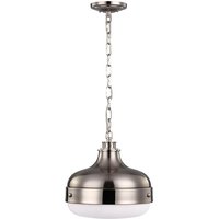 Feiss - FE-CADENCE-2P-BS Hängeleuchte Cadence 2xE27 75W Baustahl Nickel poliert / Stahl gebürstet, Glas H:48,3-200,7cm Ø:33cm dimmbar höhenverstellbar von FEISS