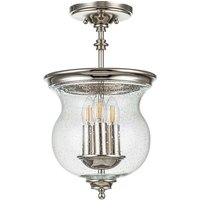 Fe-pickering-lane-sf-pn Deckenleuchte pickering lane E14 3x40W Stahl Nickel poliert, Blasenglas klar H:42.7cm B:25.4cm dimmbar - Feiss von FEISS