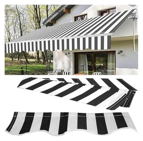 Balkonmarkise, Gelenkarmmarkise, Ersatz-Markisenschirm aus Segeltuch, aufrollbarer Markisenstoff for den Außenbereich, for Hof, Terrasse, Balkon(12x8ft(3.6x2.5m)) von FEITAOOZ