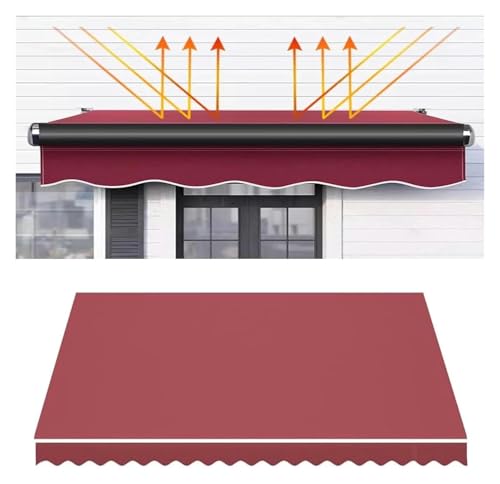 Markisentuch, Balkonmarkise, Abdeckung Wasserabweisendes Polyester Sonnenschutz Shelter Ersatzstoff Outdoor Baldachin(19.6x9.8ft) von FEITAOOZ
