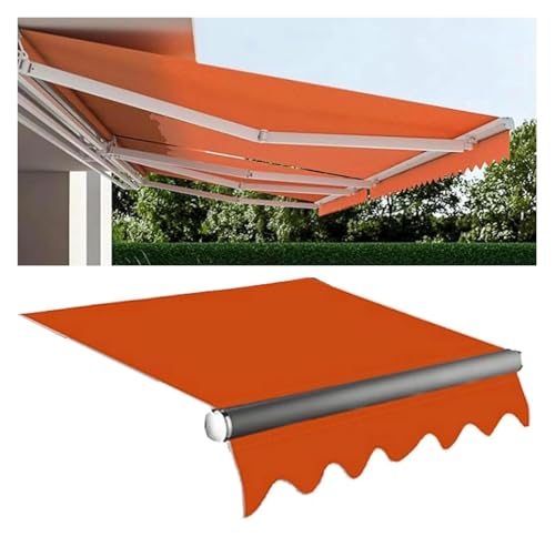Markisentuch, Balkonmarkise, Duty Polyester Terrassentür Fenster Markise Sonnenschutz Shelter Outdoor Baldachin Garten, Keine Teleskop Arm(4x3.5m) von FEITAOOZ