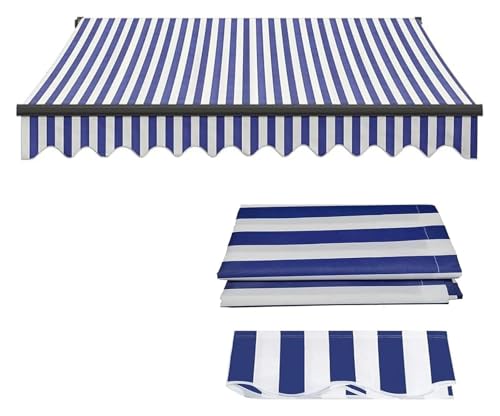 Markisentuch, Balkonmarkise, Gartenüberdachung, wasserabweisend, Polyester, Sonnenschutz, Schutzplane, for Balkon, Geschäft, Café(4x1.5m) von FEITAOOZ