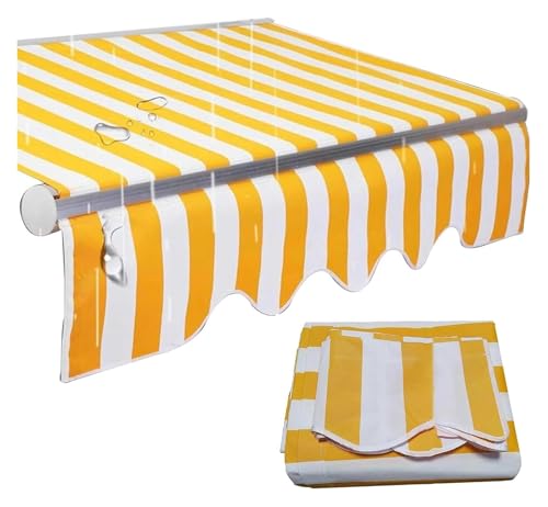 Markisentuch, Balkonmarkise, Polyester Sonnenschutz Baldachin Top Abdeckung Ersatz Stoff Sonnenschutz Shelter for Garten Outdoor Deck(14x10ft) von FEITAOOZ
