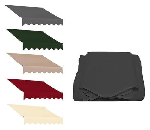 Markisentuch, Balkonmarkise, Terrassenmarkise, Sonnenschutz-Leinwand, einziehbares Markisentuch for den Garten im Freien(Anthracite,6.5x5ft/200x150cm) von FEITAOOZ