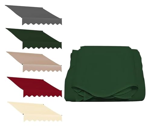 Markisentuch, Balkonmarkise, Terrassenmarkise, Sonnenschutz-Leinwand, einziehbares Markisentuch for den Garten im Freien(Green,12x10ft/365x300cm) von FEITAOOZ