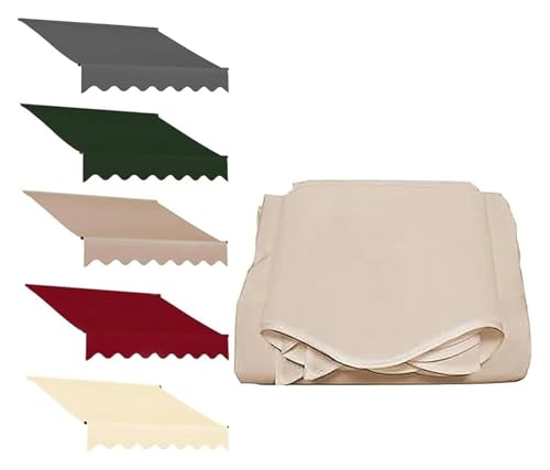 Markisentuch, Balkonmarkise, Terrassenmarkise, Sonnenschutz-Leinwand, einziehbares Markisentuch for den Garten im Freien(Khaki,6.5x5ft/200x150cm) von FEITAOOZ