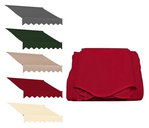 Markisentuch, Balkonmarkise, Terrassenmarkise, Sonnenschutz-Leinwand, einziehbares Markisentuch for den Garten im Freien(Red,8x6.5ft/245x200cm) von FEITAOOZ